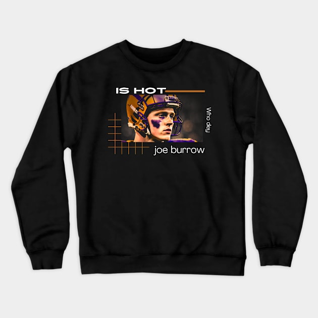 joe burrow cute graphic design Crewneck Sweatshirt by Nasromaystro